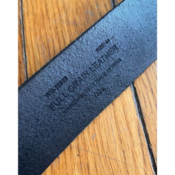 Heavy Duty Distressed Black Leather Belt Mens sz 44 - Picture 7 of 12